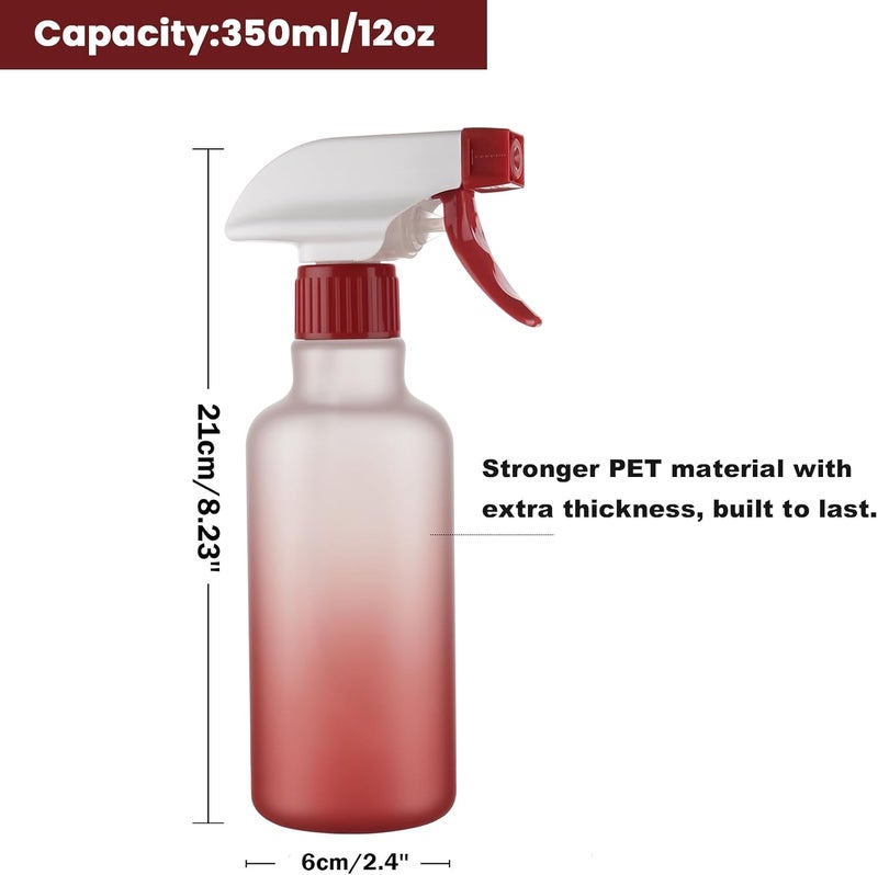 Hethyo Spray Bottles Plastic Spray Bottle for Hair Mist/Stream Heavy Duty Empty Spray Bottles for Cleaning Solutions, Plants, Cooking (12oz-Red) - Image 3